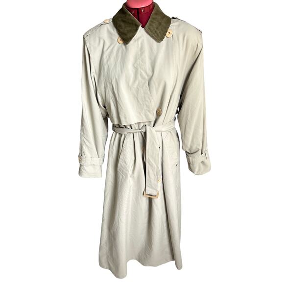 Four Seasons of London Size 8 Khaki Trench Coat‎ Plaid Removable Lining - Picture 1 of 8